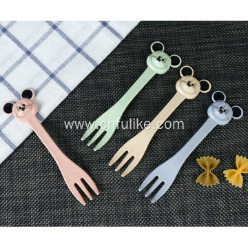 Wheat Straw Plastic Kids Spoons Forks for Baby
